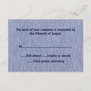 Denim All Purpose Response Card RSVP Karte