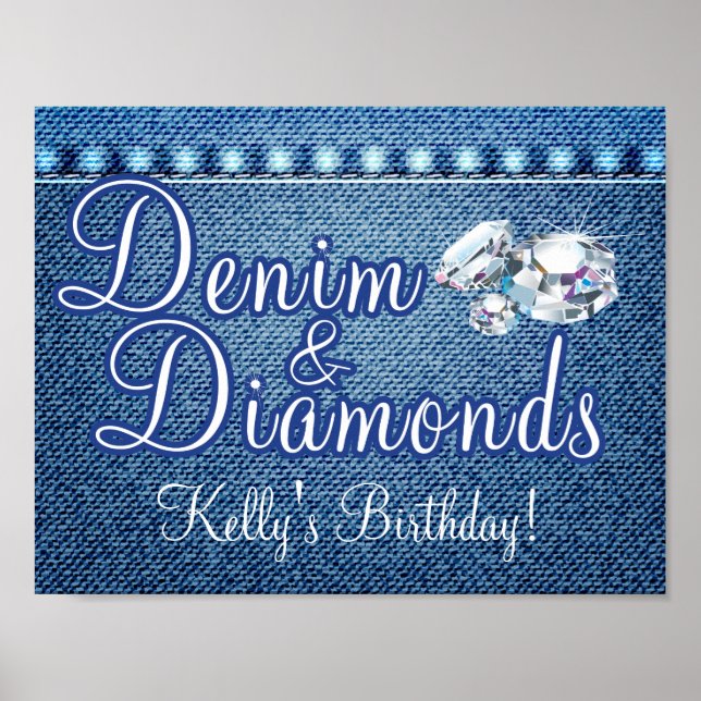 Denim and Diamonds Party Poster (Vorne)