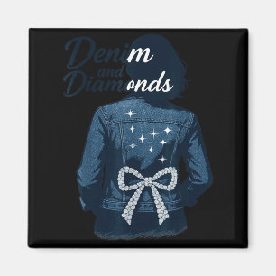 Denim And Diamonds Schleife Damen Mädchen Jeans Fr Magnet