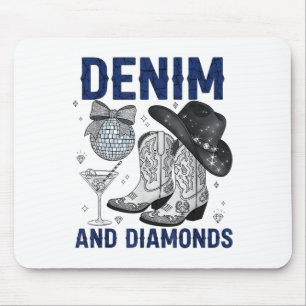 Denim and Diamonds Western Women Boots Jeans Rodeo Mousepad