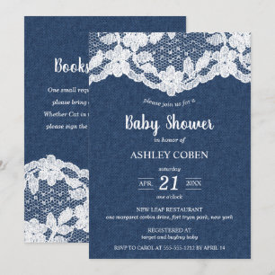 Denim and Lace Baby Shower Einladung
