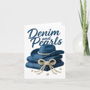 Denim and Pearls Outfit Women Western Cowgirl Rode Karte