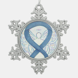 Denim Awareness Ribbon Angel Ornament