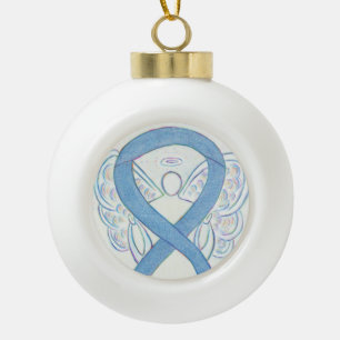 Denim Awareness Ribbon Angel Ornements