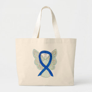 Denim Awareness Ribbon Custom Totbeutel Jumbo Stoffbeutel