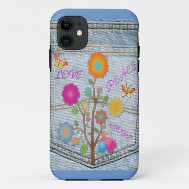Denim Back Pocket Blume Liebe Hoffnung Case-Mate iPhone Hülle (Rückseite)