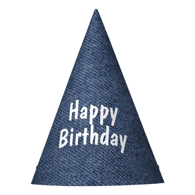 Denim Birthday Herzlichen Glückwunsch Partyhütchen (Vorderseite)