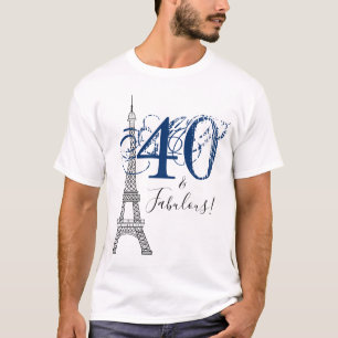 Denim Blau 40 & Fantastischer Paris Eiffelturm T-Shirt