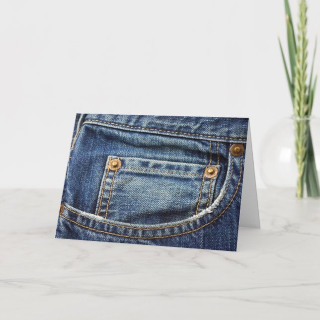 Denim - blaue Jean-Tasche Karte (Vorderseite)