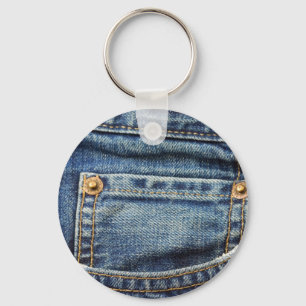 Denim - blaue Jean-Tasche Schlüsselanhänger