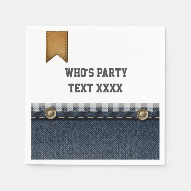 Denim, blaue Jeans, Cowboy, Western Serviette (Vorderseite)