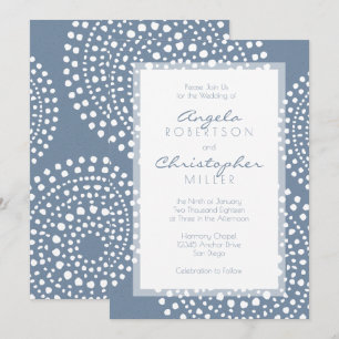 Denim blaue moderne Boho Hochzeit Einladung
