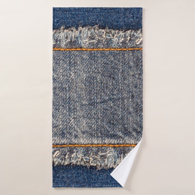 Denim blauen Jeans Stoff Rahmen. Blechdichtfabrik Badehandtuch (Badehandtuch)