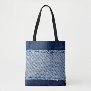 Denim blauen Jeans Stoff Rahmen. Blechdichtfabrik Tasche