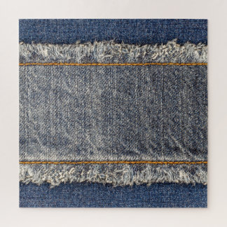 Denim-Blaujeans: Casual Doppelpatch