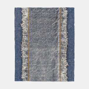 Denim-Blaujeans: Casual Doppelpatch Fleecedecke