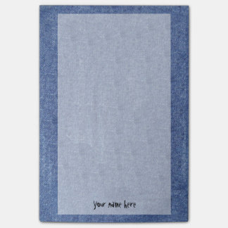 Denim-Blick und Ihr Name Post-it Klebezettel