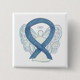 Denim Blue Angel Awareness Ribbon Custom Buttons