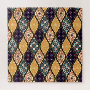 Denim Blue Art Nouveau: Nahtlos