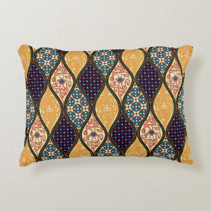 Denim Blue Art Nouveau: Nahtlos Dekokissen