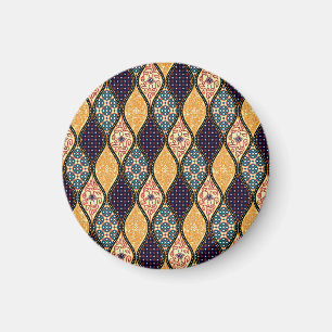 Denim Blue Art Nouveau: Nahtlos Magnet