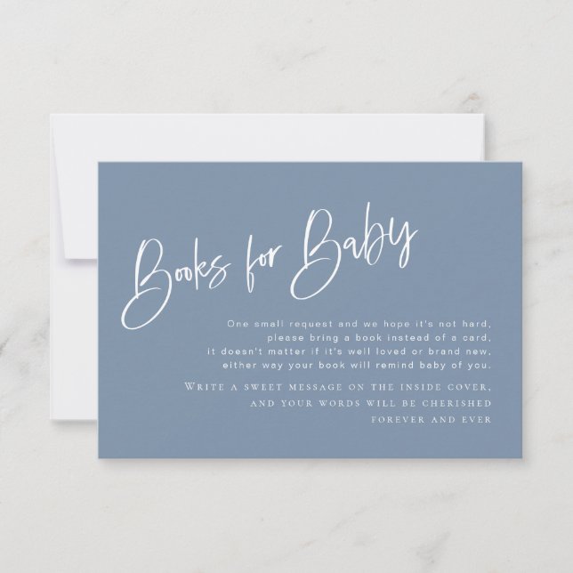 Denim Blue Boy Baby Shower Books für Baby Card (Vorderseite)