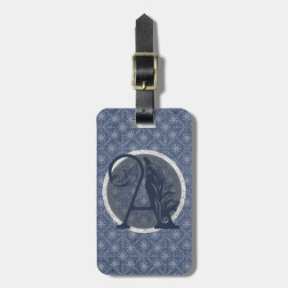 Denim Blue Decorative Monogram Gepäckmarke (Alle) Gepäckanhänger
