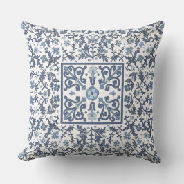 Denim Blue Floral Kissen