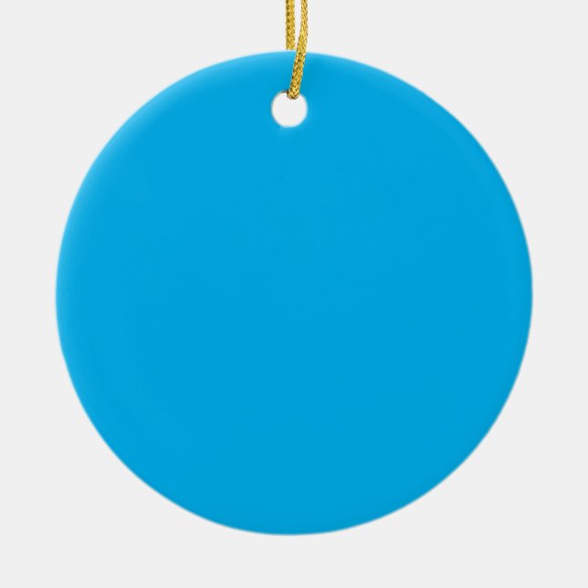 Denim Blue, Fountain Blue, Quallen Keramik Ornament (Vorne)
