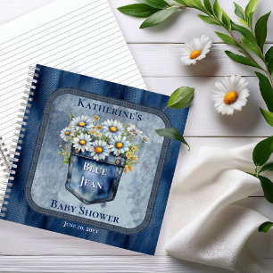 Denim Blue Jean Daisies Baby shower Livre d'invi