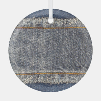 Denim Blue Jeans: Casual Doppelpatch Ornament Aus Glas