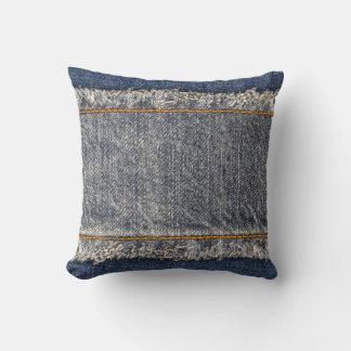 Denim Blue Jeans: Casual Double Patch Kissen