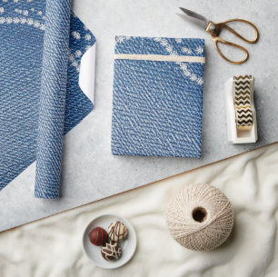 Denim Blue Jeans Diamant Geschenkpapier