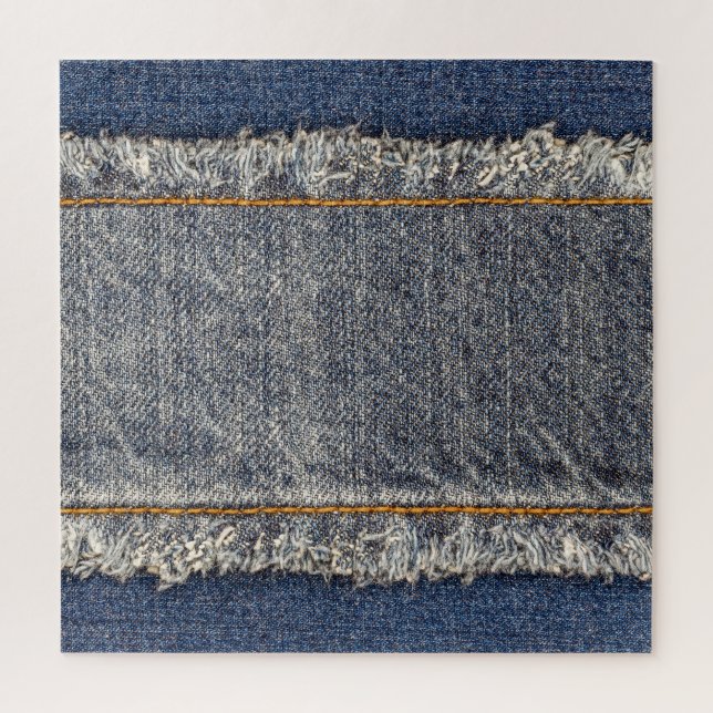 Denim Blue Jeans: Lässiger Doppelpflaster (Vertikal)