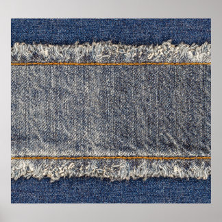 Denim Blue Jeans: Lässiger Doppelpflaster Poster