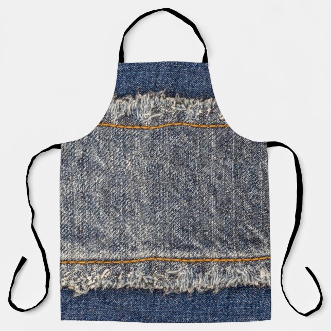 Denim Blue Jeans: Lässiger Doppelpflaster Schürze (Vorderseite)