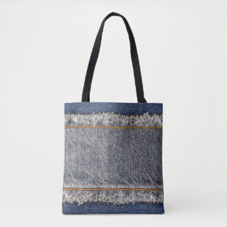 Denim Blue Jeans: Lässiger Doppelpflaster Tasche