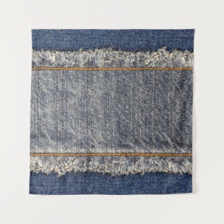 Denim Blue Jeans: Lässiger Doppelpflaster Wandteppich