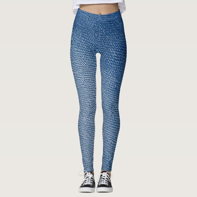 Denim Blue Jeans Pattern All-Over-Print Leggings (Vorderseite)