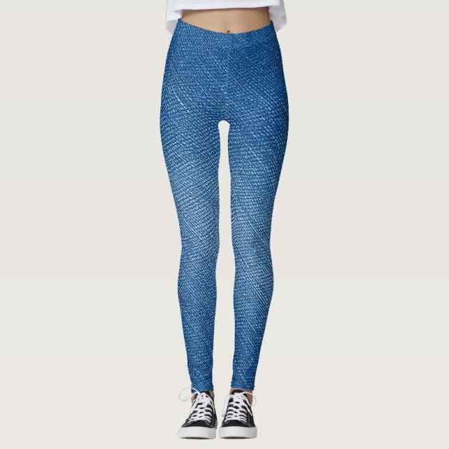 Denim Blue Jeans Pattern All-Over-Print Leggings (Vorderseite)