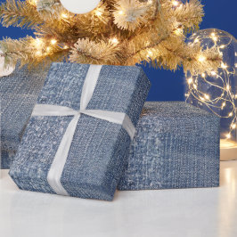 Denim Blue Jeans Print Geschenkpapier
