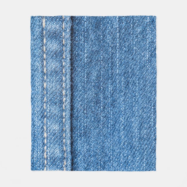 Denim Blue: Klassische Jeans Texture. Fleecedecke (Vorderseite)