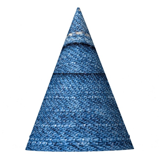 Denim Blue: Klassische Jeans Texture. Partyhütchen (Vorderseite)