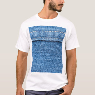 Denim Blue: Klassische Jeans Texture. T-Shirt