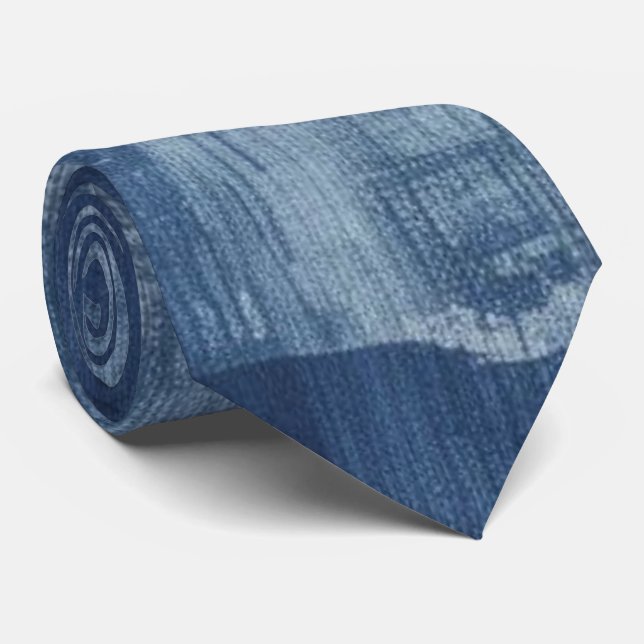 Denim Blue Neck Tie Krawatte (Gerollt)