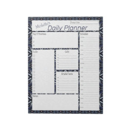 Denim Blue Personalisiert Daily Planner Notizblock