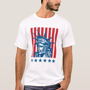 Denim Blue Red Light Blue Bold Americana Business T-Shirt