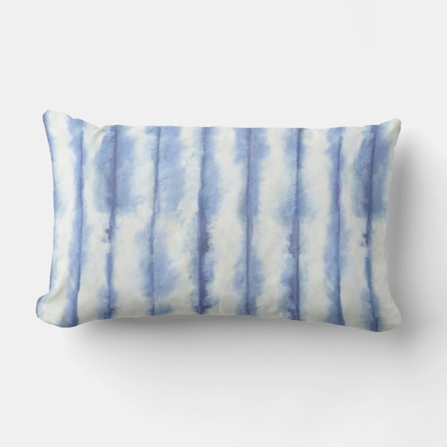 Denim Blue Shibori Decor Lendenkissen (Vorderseite)