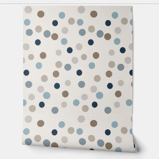 Denim Blue und Tan Dot Pattern Tapete