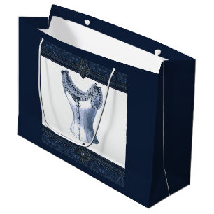 Denim Blue Vintag Bustier Große Geschenktüte